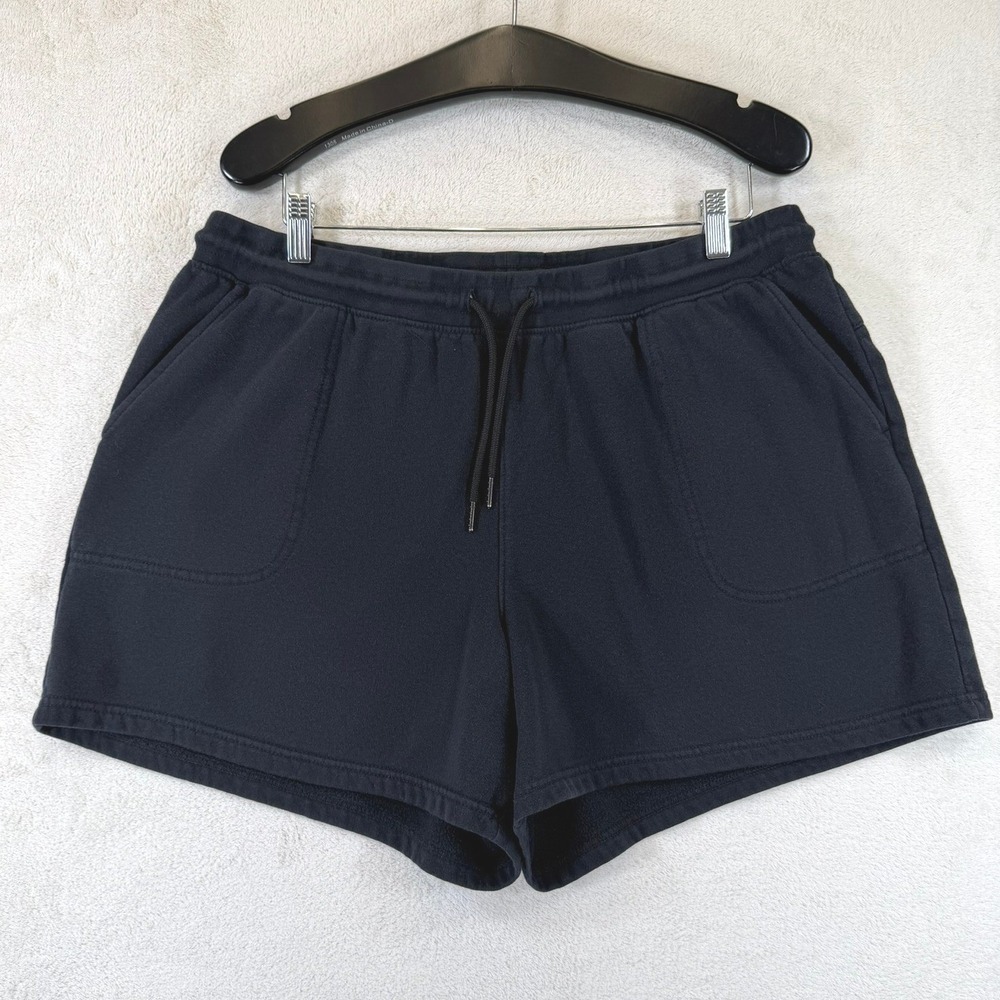 Columbia Womens Black Fleece Sweat Shorts XL Drawstring Pockets XL5953